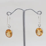 925 Sterling Silver Yellow Citrine Earrings