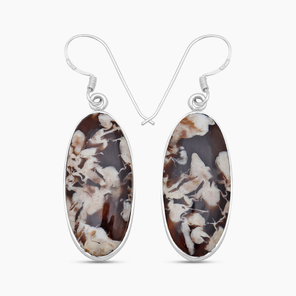 Peanut Wood Jasper Silver Earrings