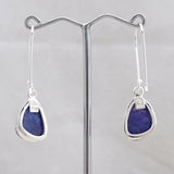 Raw Tanzanite Silver Earrings