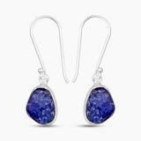 Raw Tanzanite Silver Earrings
