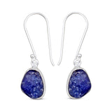 Raw Tanzanite Silver Earrings