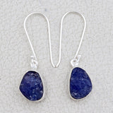 Raw Tanzanite Silver Earrings