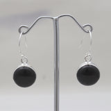925 Sterling Silver Black Onyx Plain Earrings