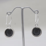 925 Sterling Silver Black Onyx Plain Earrings
