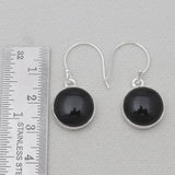 925 Sterling Silver Black Onyx Plain Earrings