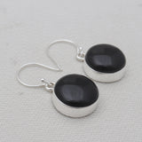 925 Sterling Silver Black Onyx Plain Earrings