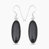 Black Onyx Silver Earrings