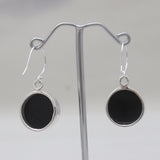 925 Sterling Silver Black Onyx Plain Earrings