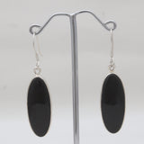 Black Onyx Silver Earrings