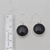 925 Sterling Silver Black Onyx Plain Earrings
