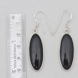 Black Onyx Silver Earrings