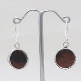 Mahogany Jasper Silver Plain Earrings