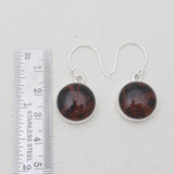 Mahogany Jasper Silver Plain Earrings