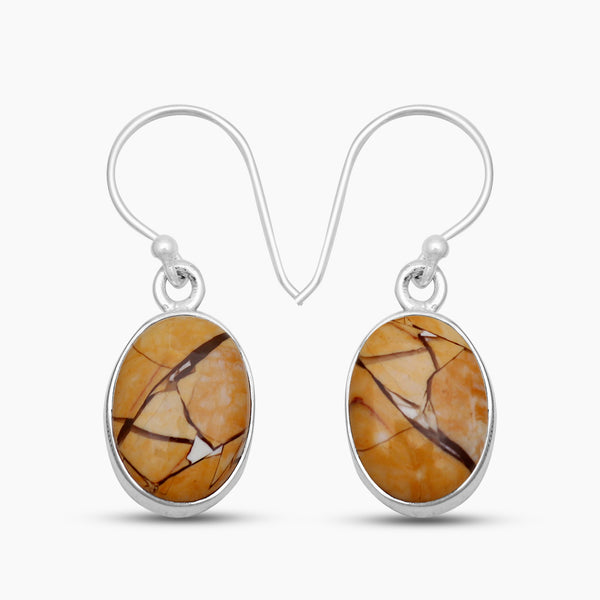 Brecciated Mookaite Silver Earrings