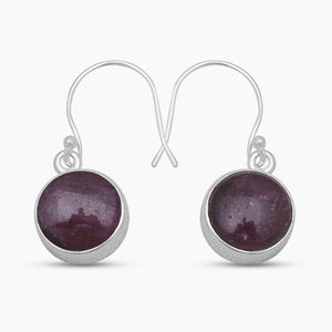 925 Sterling Silver Star Ruby Earrings