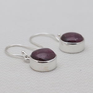 925 Sterling Silver Star Ruby Earrings