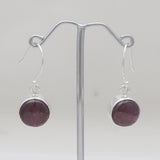 925 Sterling Silver Star Ruby Earrings