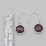 925 Sterling Silver Star Ruby Earrings