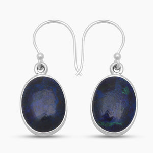 Azurite Malachite Silver Earrings