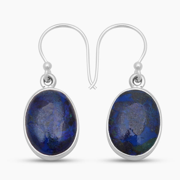 Azurite Malachite Silver Earrings