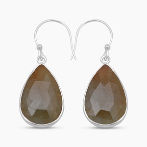 925 Sterling Silver Multi-Sapphire Earrings