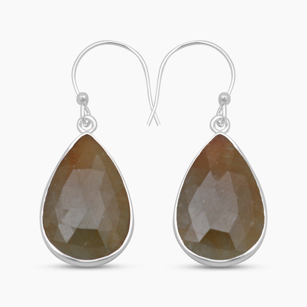 925 Sterling Silver Multi-Sapphire Earrings