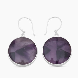 Purple Super Seven Silver Earrings