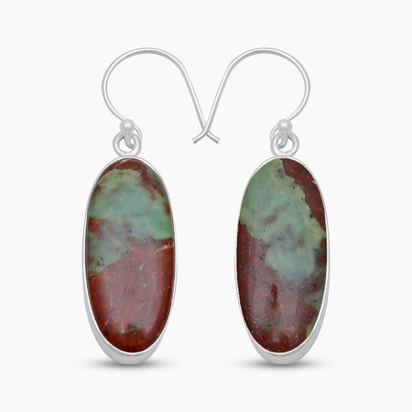 925 Sterling Silver Chrysoprase Earrings