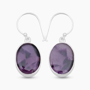 Purple Super Seven Silver Earrings