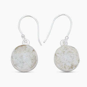 Rainbow Druzy Silver Earrings