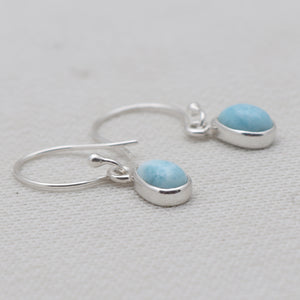 925 Sterling Silver Larimar Earrings