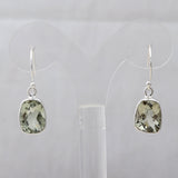 Green Amethyst Silver earrings