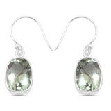 Green Amethyst Silver earrings