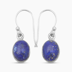 Lapis Lazuli Silver Plain Earrings
