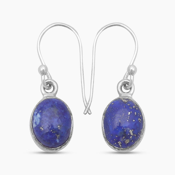 Lapis Lazuli Silver Plain Earrings