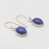 Lapis Lazuli Silver Plain Earrings
