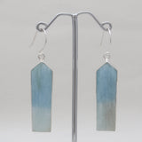Aquamarine Point Silver Earrings