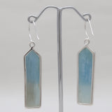 Aquamarine Point Silver Earrings