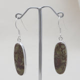Spider Web Jasper Silver Earrings