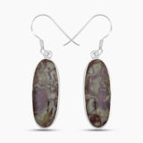 Spider Web Jasper Silver Earrings