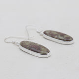 Spider Web Jasper Silver Earrings