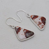Spider Web Jasper Silver Plain Earrings