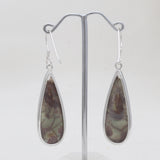 Spider Web Jasper Silver Earrings
