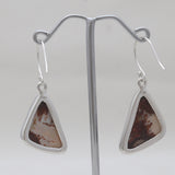 Spider Web Jasper Silver Plain Earrings