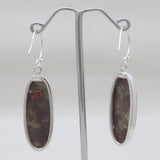 Spider Web Jasper Silver Earrings