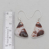 Spider Web Jasper Silver Plain Earrings
