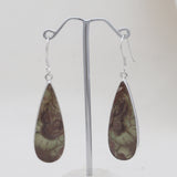 Spider Web Jasper Silver Earrings