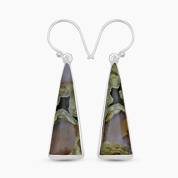Rainforest Jasper Silver Earrings