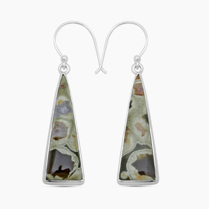 Rainforest Jasper Silver Earrings