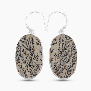 Russian Dendritic Silver Earrings